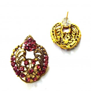 Golden Oxidized Women Earrings Jhumka Jhumki Jewelry Push Back Drop Dangle 50